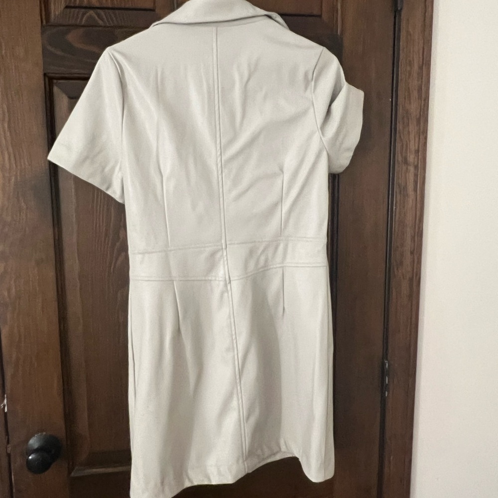 Shirt leather mini dress